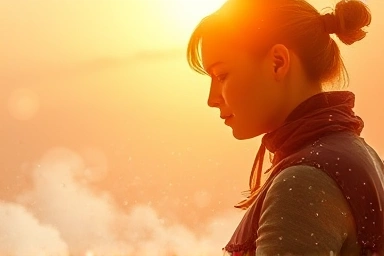 Subtle glow of early pregnancy within a silhouette.